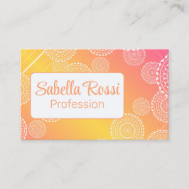 ホワイトマンダライエローピンクブレンド虹の反転 名刺