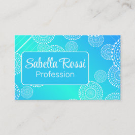 ホワイトマンダラオンアクアとブルーブレンド虹 名刺