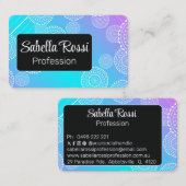 ホワイトマンダラオンアクアピンクブレンドレインボーブラック 名刺 (正面/裏面)