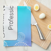 ホワイトマンダラオンアクアピンクブレンドレインボーホワイト キッチンタオル (四つ折り)