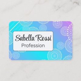 ホワイトマンダラオンアクアピンクブレンドレインボーホワイト 名刺