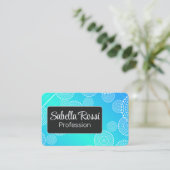 ホワイトマンダラオンアクアブルーブレンドレインボーブラック 名刺 (スタンド正面)