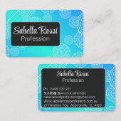 ホワイトマンダラオンアクアブルーブレンドレインボーブラック 名刺 (正面/裏面)