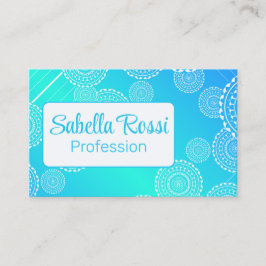 ホワイトマンダラオンアクアブルーブレンドレインボーリバース 名刺