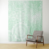 ホワイトマンダラコレクショングリーンデザイン タペストリー (インサイチュ)