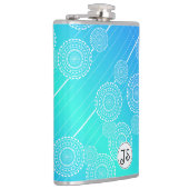 ホワイトマンダラスオンアクアブルーレインボーブレンドモノグラム フラスク (右)