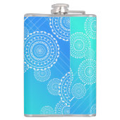 ホワイトマンダラスオンアクアブルーレインボーブレンドモノグラム フラスク (裏面)