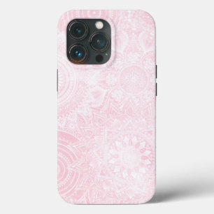 ホワイトマンダラスコレクションピンクデザイン iPhone 13 PROケース