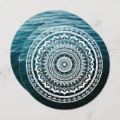 ホワイトマンダラ海を自由に設定 招待状 (正面/裏面)