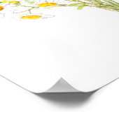 ホワイトマーガレットデイジー水彩及びインクブーケ ポスター (角)