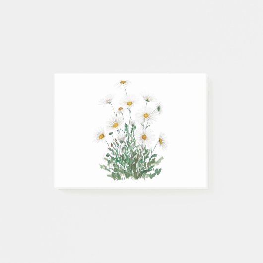ホワイトマーガレットデイジー水彩 ポストイット (正面)