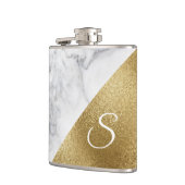 ホワイトマーブルとゴールドフォイルルルックフラスコ フラスク (左)