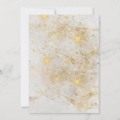 ~ホワイトマーブルとスターダスト金ゴールドグリッター 招待状 (裏面)