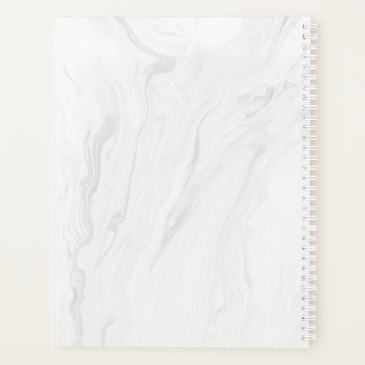 ホワイトマーブルとバラ金ゴールド | パーソナライズされたプランナー プランナー手帳 (裏面)