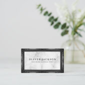 ホワイトマーブルアンティークブラックフレーム 名刺 (スタンド正面)