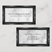 ホワイトマーブルアンティークブラックフレーム 名刺 (正面/裏面)