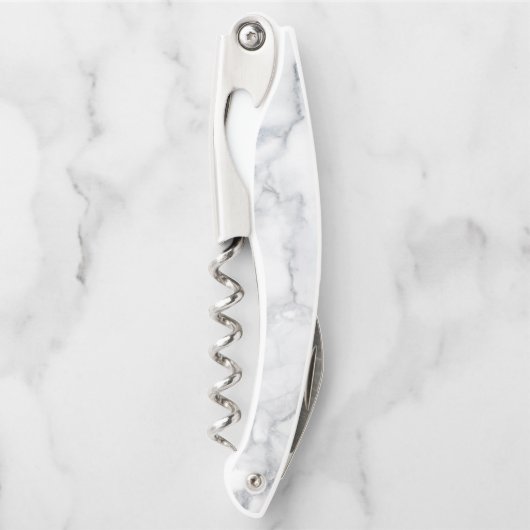 ホワイトマーブルカラテクスチャ ソムリエナイフ (正面)