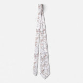 ホワイトマーブルカララバラ金ゴールドグリッターテクスチャ ネクタイ (裏面)