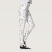 ホワイトマーブルカララバラ金ゴールドグリッターテクスチャ レギンス (右)