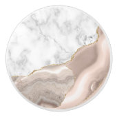 ホワイトマーブルギルドアイボリーゲート セラミックノブ (正面)