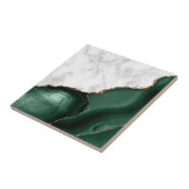 ホワイトマーブルギルドエメラルドグリーンアゲート タイル (側面)