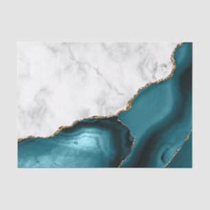 ホワイトマーブルギルドティール(緑がかった色)ブルーアゲート 薄葉紙