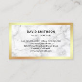 ホワイトマーブルクラシックギターミュージック先生ギタリスト 名刺 (裏面)