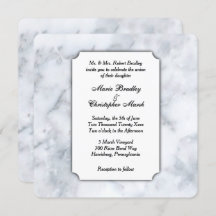 ホワイトマーブルクラス結婚式招待状