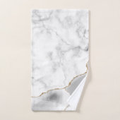 ホワイトマーブルグレーアゲート金ゴールドグリッター バスタオルセット (ハンドタオル)