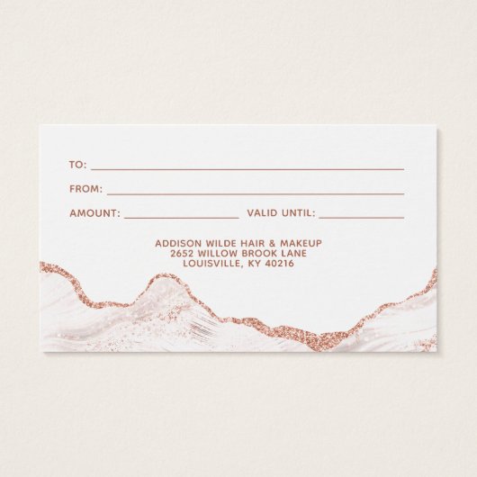 ホワイトマーブルゲートバラ金ゴールドビジネスギフトカード (裏面)