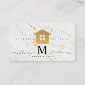 ホワイトマーブルゴールデンハウスデザイン清掃サービス 名刺 (正面)