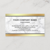 ホワイトマーブルゴールドフォイル実在エステートフォト不動産仲介業者 名刺 (裏面)