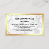 ホワイトマーブルゴールドフォイル実在エテート不動産仲介業者写真 名刺 (裏面)