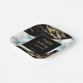 ホワイトマーブルゴールドフォイル絵を描テクスチャ誕生日 ペーパープレート (傾斜あり)