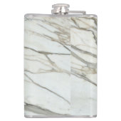 ホワイトマーブルシック明るい赤紫色デザイン名前をカスタムする フラスク (裏面)