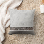 ホワイトマーブルシルバーグリッターストライプグラム#1 クッション (ブランケット)