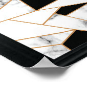 ホワイトマーブルジオメトリ(金ゴールド) ポスター (角)