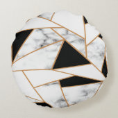 ホワイトマーブルジオメトリ(金ゴールド) ラウンドクッション (裏面)