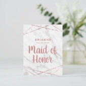 ホワイトマーブルジオ私のメイド・オブ・オーナー(花嫁付き添い人) 招待状 (スタンド正面)