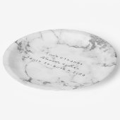 ホワイトマーブルストーンカララグレーシルバーミニマル ペーパープレート (アングル)