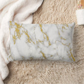 ホワイトマーブルストーンギルドアクセント ランバークッション (ブランケット)