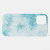 ホワイトマーブルストーングリーンiPhone 12 iPhoneケース (裏面横)