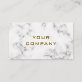 ホワイトマーブルストーン金ゴールド名刺プロフェッショナル 名刺 (正面)