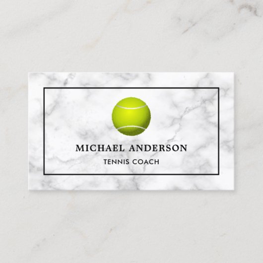 ホワイトマーブルスポーツプロフェッショナルテニスコーチ 名刺 (正面)