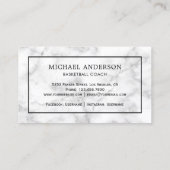 ホワイトマーブルスポーツプロフェッショナルバスケットボールコーチ 名刺 (裏面)