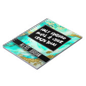 ホワイトマーブルターコイズ白黒グラフティ ノートブック (左側)