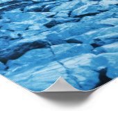 ホワイトマーブルダムインブルー抽象芸術ファンタジーアート ポスター (角)