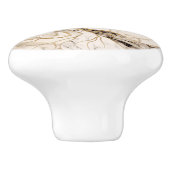 ホワイトマーブルツリーオブライフ抽象芸術 セラミックノブ (側面)