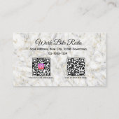 ホワイトマーブルテクスチャレストランQrコードメニューと 割引カード (裏面)