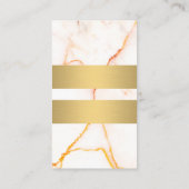 ホワイトマーブルテクスチャ金ゴールド金属バー事業 名刺 (裏面)